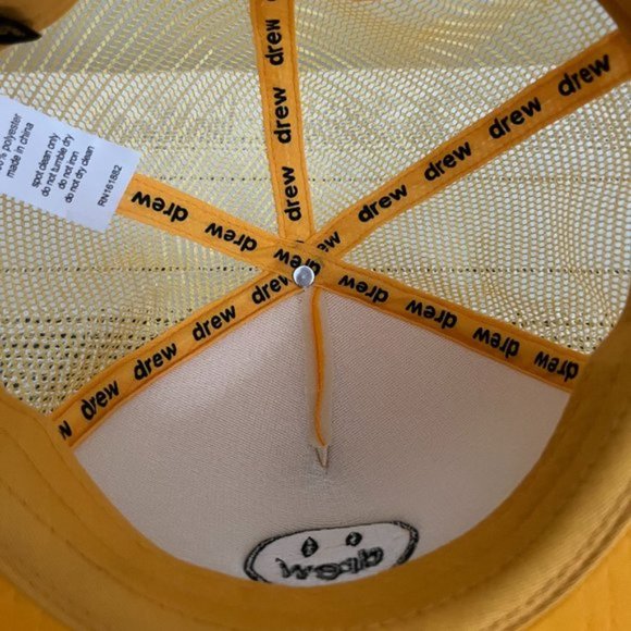 drew house Mascot Trucker Hat Golden Yellow rare - Picture 9 of 11